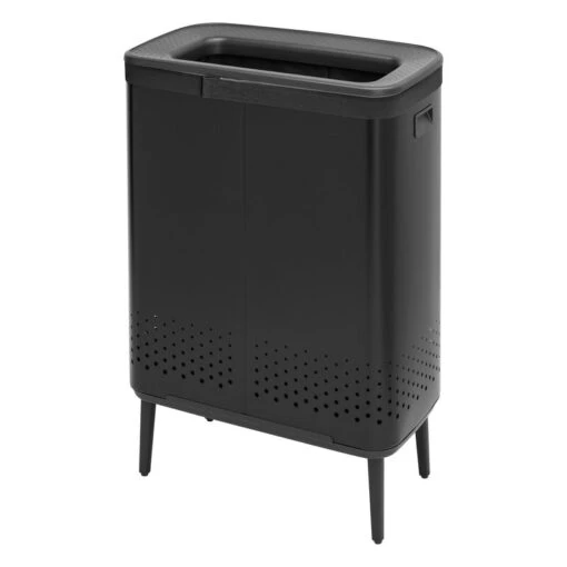 Brabantia Bo Laundry Bin Hi, 2 X 45 L, Matt Black -Brabantia Shop Bo Laundry Bin Hi 2 x 45L Plastic Lid Matt Black 8710755200564 Brabantia 300dpi 5060x6746px 6 NR 22113