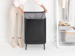 Brabantia Bo Laundry Bin Hi, 2 X 45 L, Matt Black -Brabantia Shop Bo Laundry Bin Hi 2 x 45L Plastic Lid Matt Black 8710755200564 Brabantia 300dpi 6265x4699px 6 NR 22136